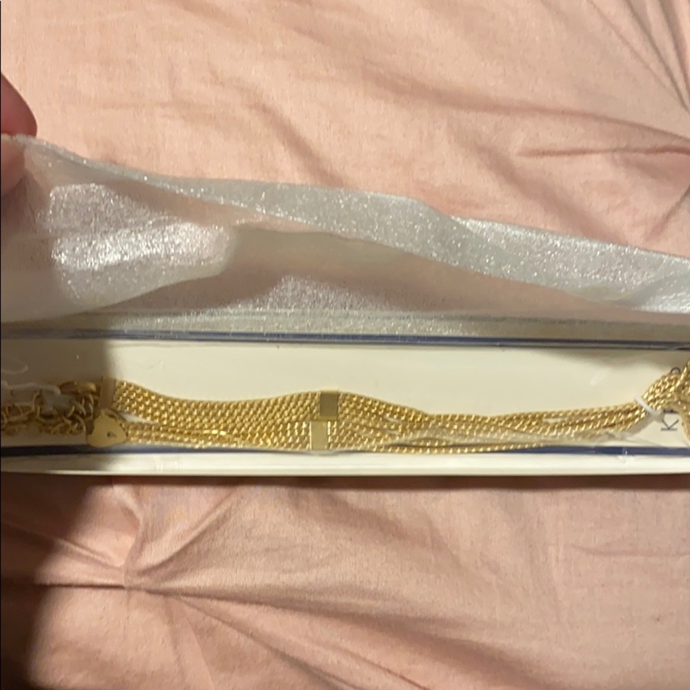 New in box gold multichain necklace